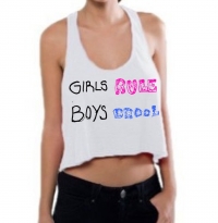 girls rule boys drool crop top