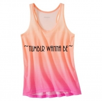 tumblr wanna be tank top pink ombre