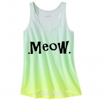 meow tank top green ombre