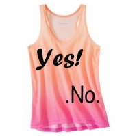 yes no tank top pink ombre
