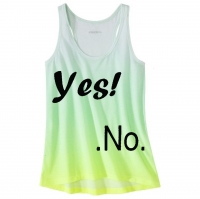 yes no tank top green ombre