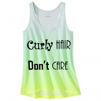 curly hair dont care tank top green ombre