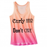 curly hair dont care tank top pink ombre
