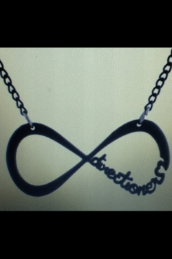 1D Black infinity necklace